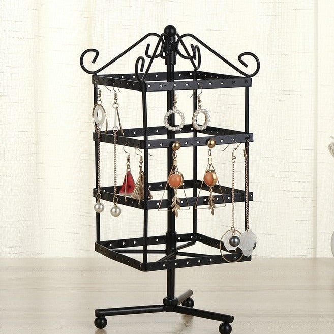 Metal Geometric Jewelry Display Rack for Earrings and Necklaces