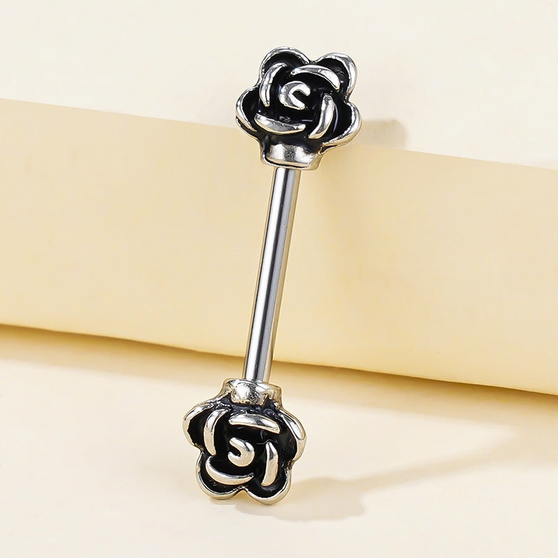 1 Piece Rose Flower Stainless Steel Nipple Piercing Jewelry