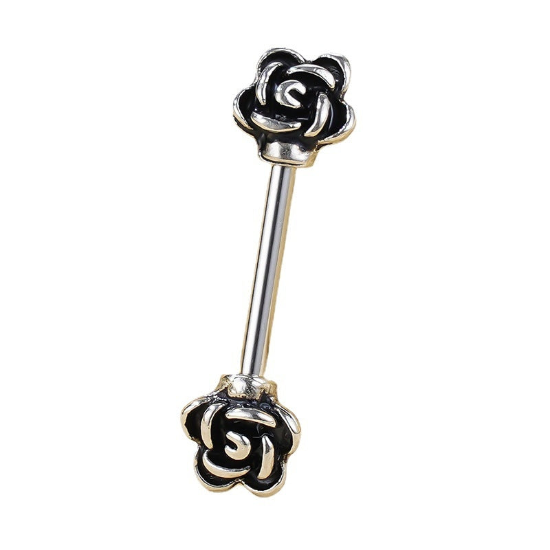 1 Piece Rose Flower Stainless Steel Nipple Piercing Jewelry