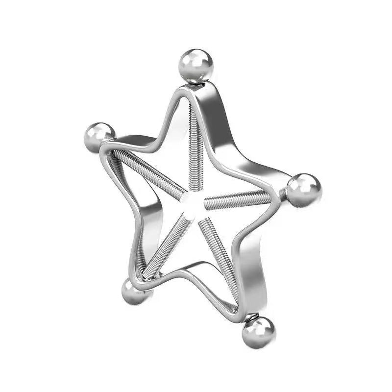 Pentagram Plum Blossom Stainless Steel Nipple Rings & Studs Adjustable Piercing Jewelry