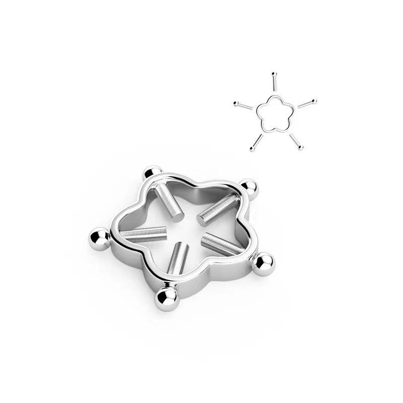 Pentagram Plum Blossom Stainless Steel Nipple Rings & Studs Adjustable Piercing Jewelry