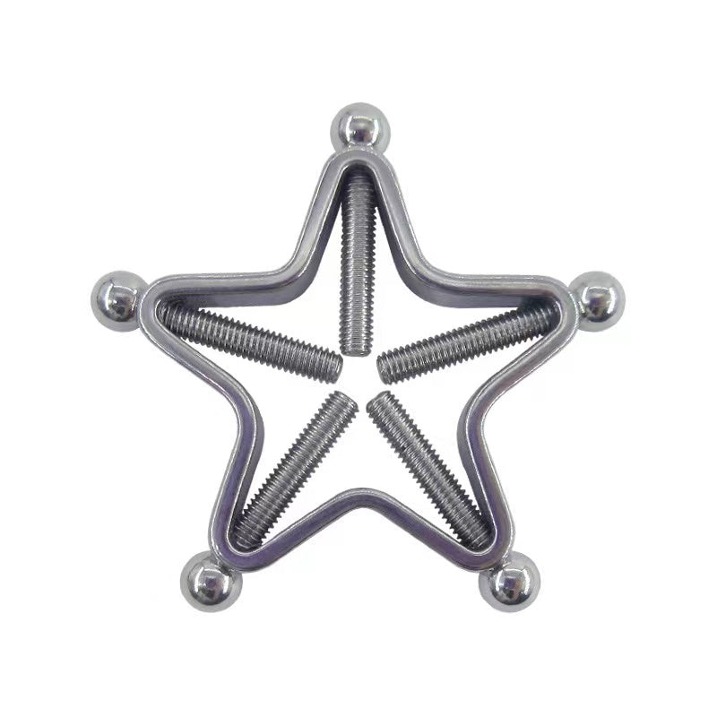 Pentagram Plum Blossom Stainless Steel Nipple Rings & Studs Adjustable Piercing Jewelry