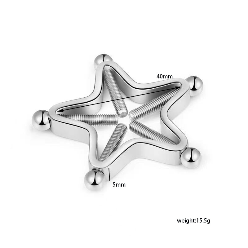 Pentagram Plum Blossom Stainless Steel Nipple Rings & Studs Adjustable Piercing Jewelry
