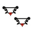 1 Piece Heart Shape Flower Nipple Rings & Studs 316 Stainless Steel Alloy with Rhinestones and Resin Inlay, Gold Plated