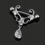 Heart Barbell Nipple Rings with Zircon Inlay - Stainless Steel & White Gold Plated