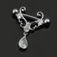Heart Barbell Nipple Rings with Zircon Inlay - Stainless Steel & White Gold Plated