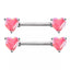 1 Piece Heart Shape 316 Stainless Steel Nipple Rings & Studs with Acrylic Inlay, White Gold Plated Body Jewelry