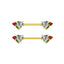 Heart Shape Rhinestone Nipple Rings - 316 Stainless Steel, Gold Plated