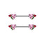 Heart Shape Rhinestone Nipple Rings - 316 Stainless Steel, Gold Plated