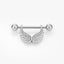 1 Piece Heart Wing Hand Shape 316L Stainless Steel Zircon Inlay Nipple Rings & Studs