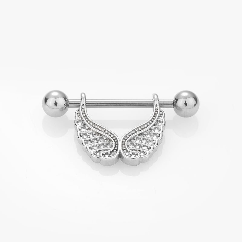 1 Piece Nipple Rings & Studs Sexy Modern Style Hand Heart Shape Wings 316L Stainless Steel  Inlay Zircon Nipple Rings & Studs