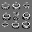 Nordic Gothic Anchor Skull Stainless Steel Hoop Earrings
