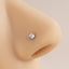 1 Piece Geometric Pure Titanium Zircon Inlay Nose Ring & Stud