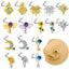 1 Piece Retro Starry Sky Flower Nose Ring & Stud 316 Stainless Steel Gold Plated with Zircon Pendant