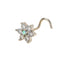1 Piece Flower Zircon Inlay Stainless Steel Nose Ring & Stud
