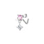 Heart Shape Wing Bow Knot Nose Studs 316 Stainless Steel with Zircon Rhinestones