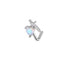 Heart Shape Wing Bow Knot Nose Studs 316 Stainless Steel with Zircon Rhinestones
