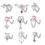 Heart Shape Wing Bow Knot Nose Studs 316 Stainless Steel with Zircon Rhinestones