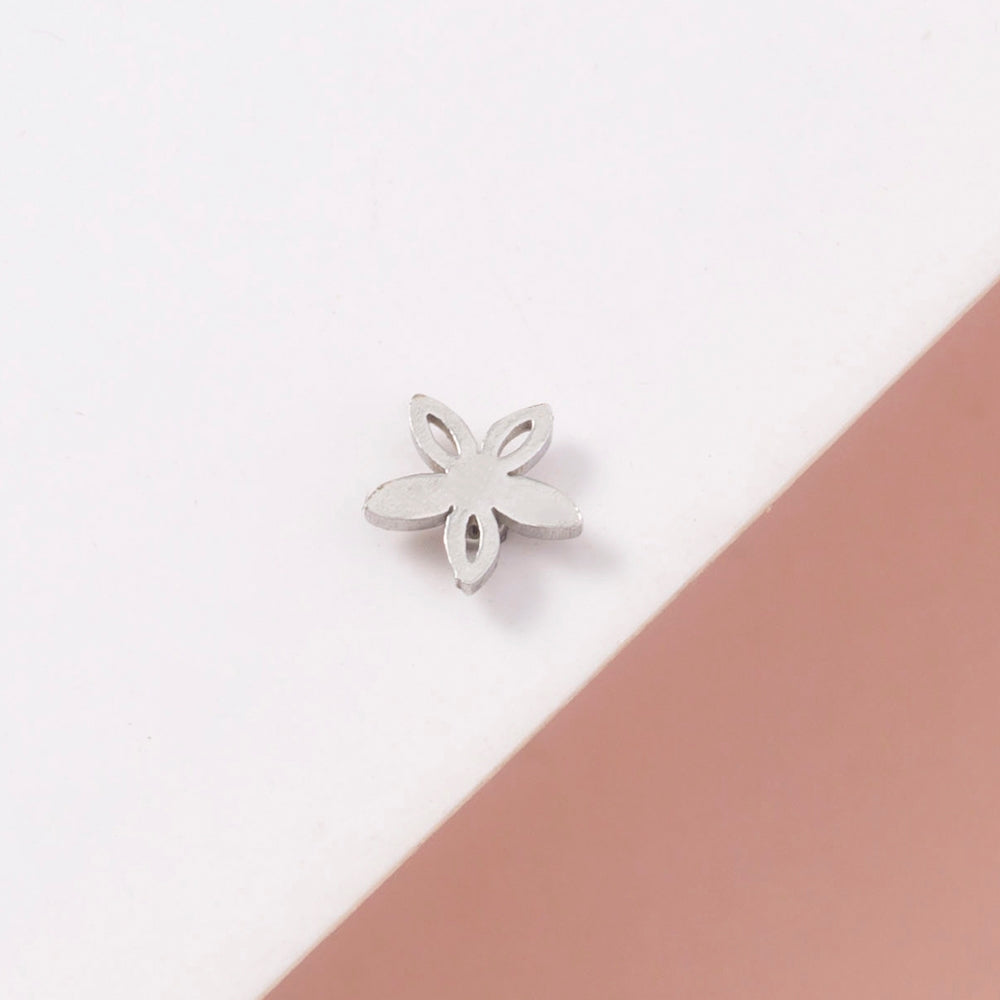 1 Piece Nose Rings & Studs Simple Style Flower 304 Stainless Steel Plating