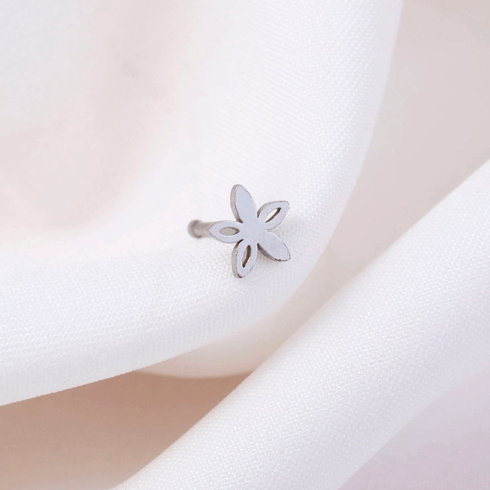 1 Piece Stainless Steel Flower Nose Ring & Studs Body Piercing Jewelry