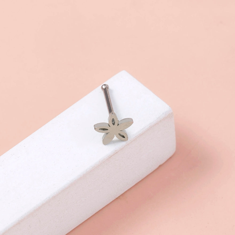 1 Piece Stainless Steel Flower Nose Ring & Studs Body Piercing Jewelry