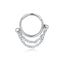 1 Piece Stainless Steel Nose Ring & Chain Hoop Earrings Set for Women