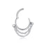 1 Piece Stainless Steel Nose Ring & Chain Hoop Earrings Set for Women