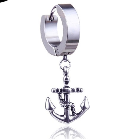 Punk Anchor Stainless Steel Hypoallergenic Earrings