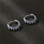 Punk Geometric Titanium Steel Men's Hoop Earrings with Rivet Design