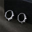 Punk Geometric Titanium Steel Men's Hoop Earrings with Rivet Design