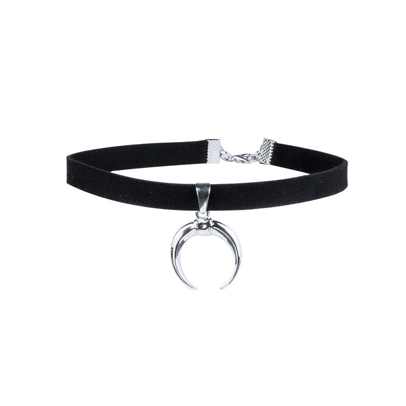 Punk Moon Alloy Plated Women's Choker Necklace