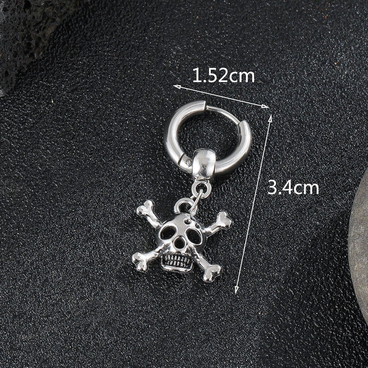 Punk Skull Stainless Steel Coil Drop Earrings