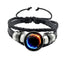 Retro Geometric PU Leather Yin Yang Tai Chi Unisex Bracelet Set