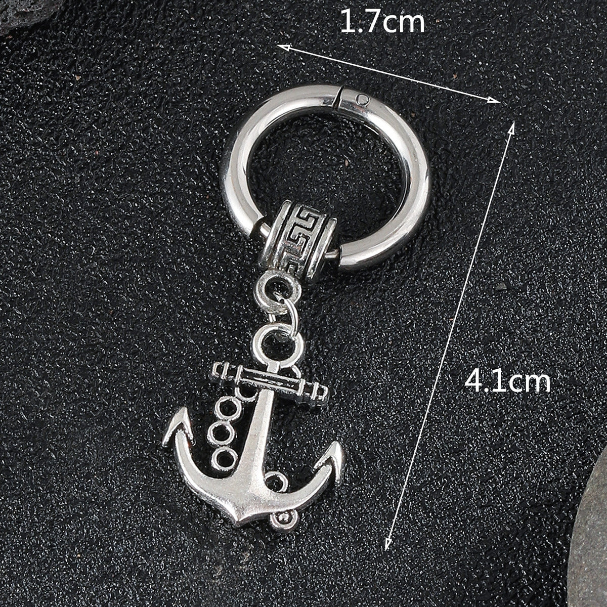 Retro Punk Anchor Stainless Steel Drop Earrings for Men