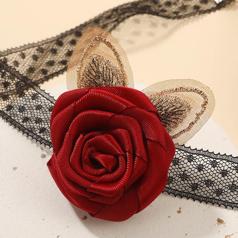 Retro Rose Lace Choker Necklace for Women