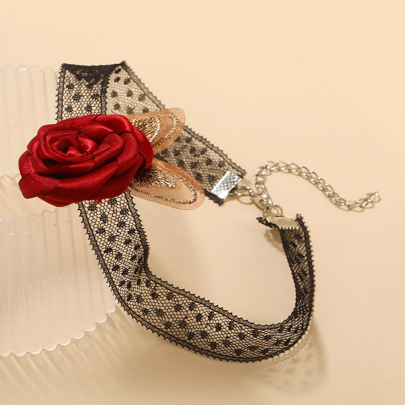 Retro Rose Lace Choker Necklace for Women