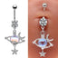 1 Piece Celestial Star Moon Planet Stainless Steel Zircon Belly Ring