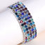 Shiny Rhinestone Inlay Ferroalloy Women's Elastic Crystal Bracelet