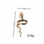 Simple Snake Design Alloy Ear Cuffs - Double Clip Non-Pierced Earrings