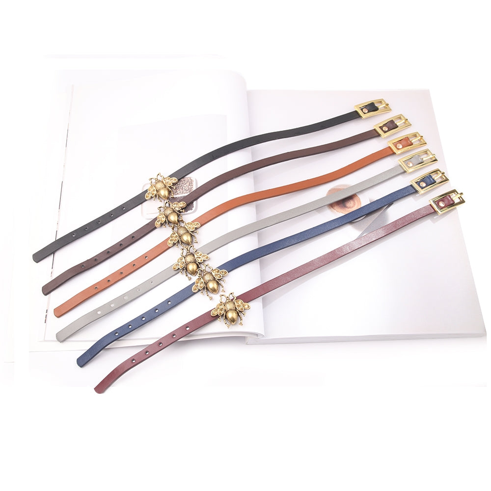 Simple Style Bee PU Leather Alloy Couple Bracelet - Retro Bronze Design