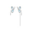 Simple Butterfly Zircon Asymmetric Tassel Clip-On Earrings