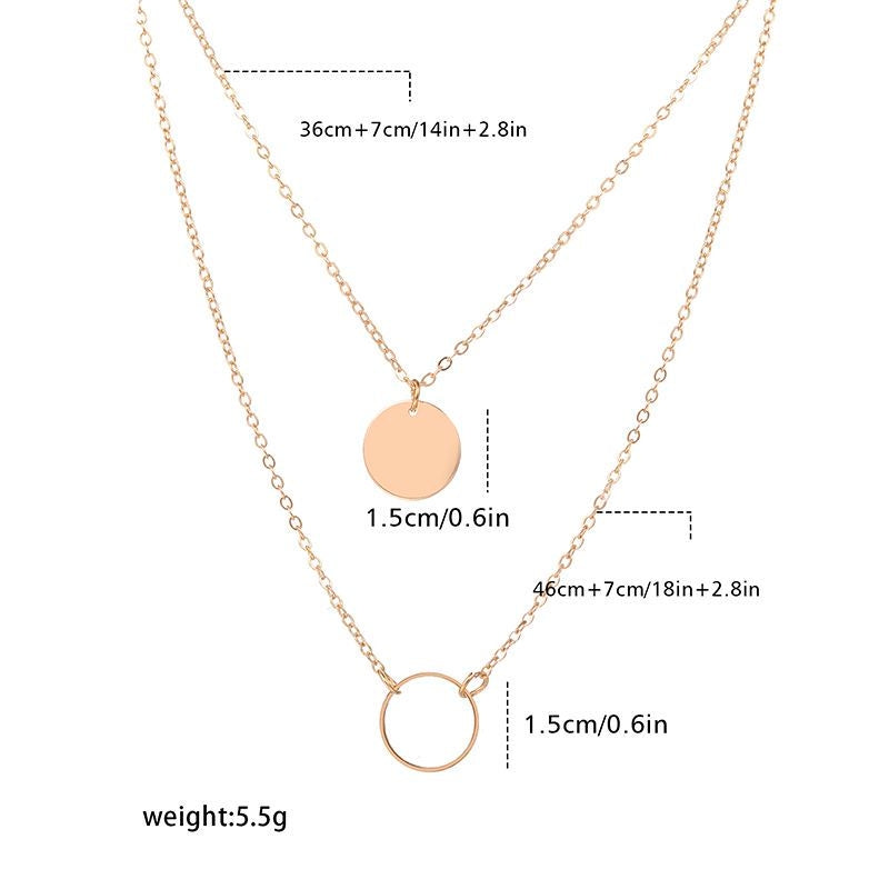 1 Piece Simple Style Circle Alloy Layered Women's Layered Necklaces