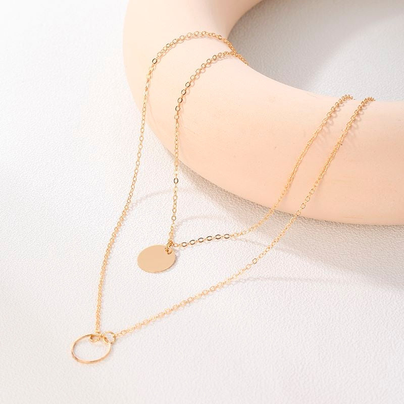 1 Piece Simple Style Circle Alloy Layered Women's Layered Necklaces