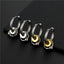 Simple Circle Titanium Steel Zircon Hoop Earrings for Men