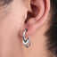 Simple Circle Titanium Steel Zircon Hoop Earrings for Men