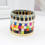 Colorful Square Alloy Enamel Beaded Women's Bohemian Stretch Bracelet