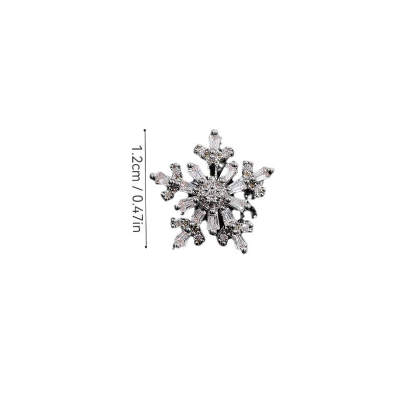 Elegant Snowflake Zircon Ear Cuffs - Minimalist Design, No Piercing Required