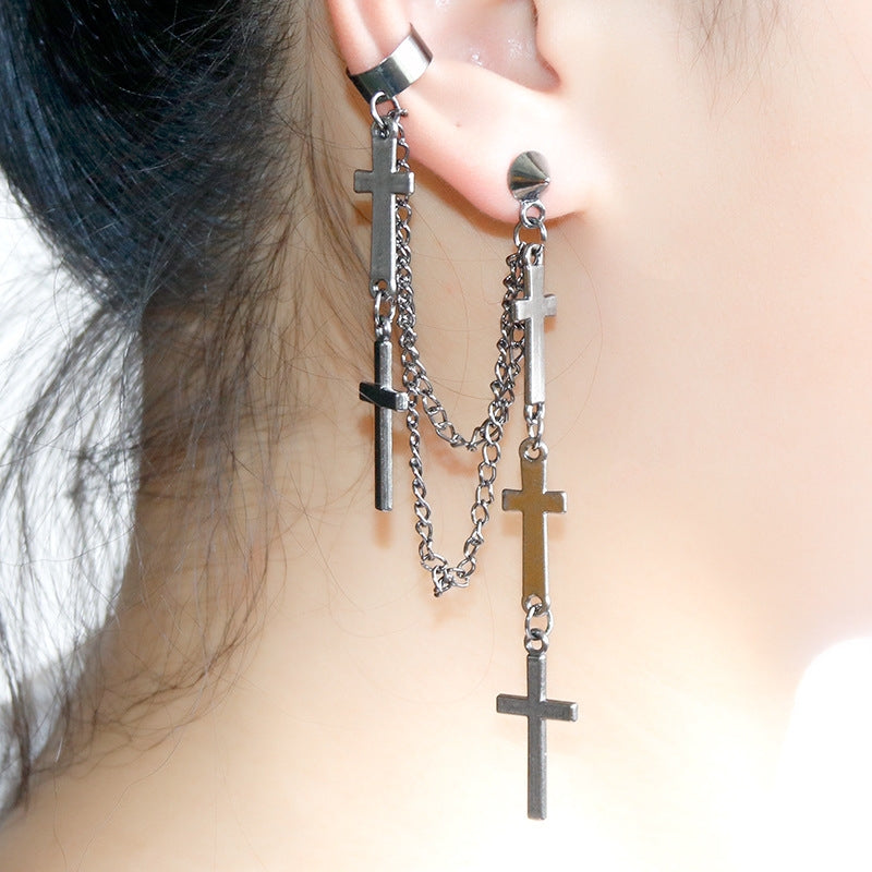 1 Piece Simple Style Cross Plating Alloy Earrings