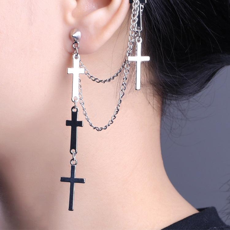 1 Piece Simple Style Cross Plating Alloy Earrings