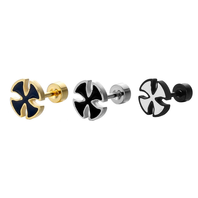 Simple Cross Stainless Steel Stud Earrings for Women